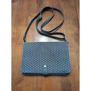 THIRTY-ONE Gray/White Polkadots Double Up CROSSBODY BAG/PURSE 8x6”